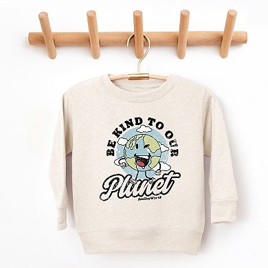 SmileyWorld Be Kind To Our Planet Retro - Toddler Graphic Sweatshirt