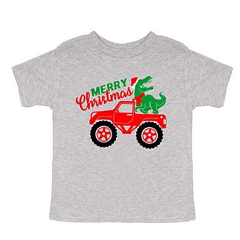 Christmas Dino Truck - Toddler Short Sleeve Graphic T-Shirt