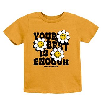 SmileyWorld Your Best Is Enough Floral - Youth Short Sleeve Graphic T-Shirt