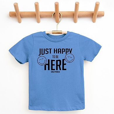SmileyWorld Just Happy To Be Here - Youth Short Sleeve Graphic T-Shirt