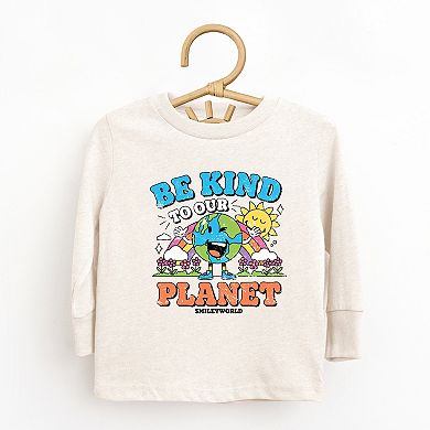 SmileyWorld Be Kind To Our Planet Rainbow - Toddler Long Sleeve Graphic Tee