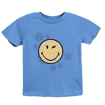 SmileyWorld Flower Outline - Youth Short Sleeve Graphic T-Shirt