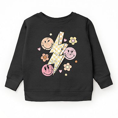 SmileyWorld Checkered Lightning Floral - Youth Graphic Sweatshirt