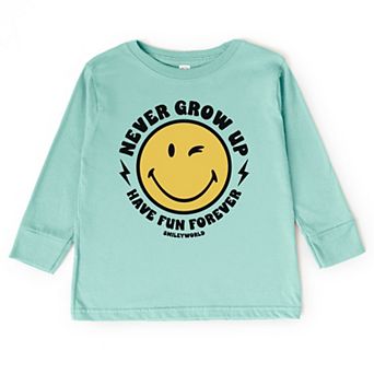 SmileyWorld Never Grow Up - Toddler Long Sleeve Graphic Tee