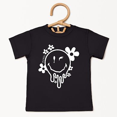 SmileyWorld Melting Outline - Toddler Short Sleeve Graphic T-Shirt