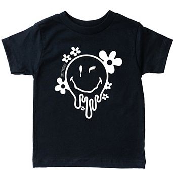 SmileyWorld Melting Outline - Toddler Short Sleeve Graphic T-Shirt