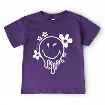 SmileyWorld Melting Outline - Toddler Short Sleeve Graphic T-Shirt