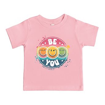 SmileyWorld Be You Rainbow Circle - Toddler Short Sleeve Graphic T-Shirt