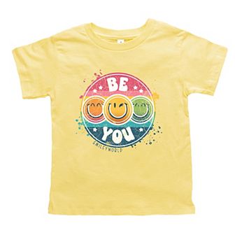 SmileyWorld Be You Rainbow Circle - Toddler Short Sleeve Graphic T-Shirt
