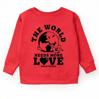 SmileyWorld The World Needs More Love - Youth Graphic Sweatshirt