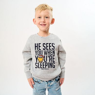 SmileyWorld He Sees You When You're Sleeping - Youth Graphic Sweatshirt