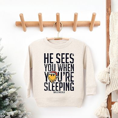 SmileyWorld He Sees You When You're Sleeping - Toddler Graphic Sweatshirt