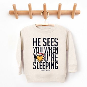 SmileyWorld He Sees You When You're Sleeping - Toddler Graphic Sweatshirt