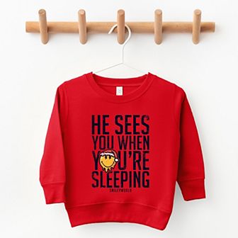 SmileyWorld He Sees You When You're Sleeping - Toddler Graphic Sweatshirt