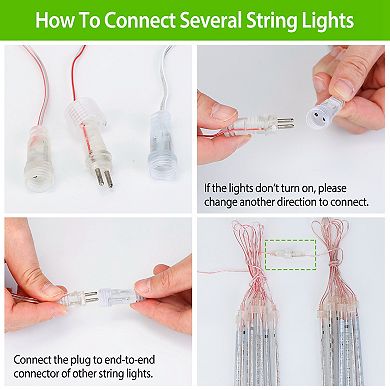 Solar Meteor Shower Lights 9.84FT Raindrop String Lamp Waterproof for Tree Garden Party Decor