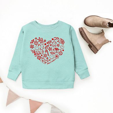 SmileyWorld Christmas Outline Heart - Youth Graphic Sweatshirt
