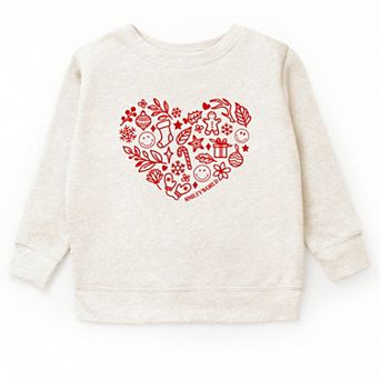 SmileyWorld Christmas Outline Heart - Youth Graphic Sweatshirt