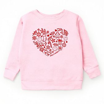 SmileyWorld Christmas Outline Heart - Youth Graphic Sweatshirt