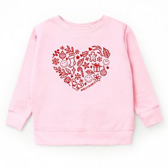 SmileyWorld Christmas Outline Heart - Youth Graphic Sweatshirt