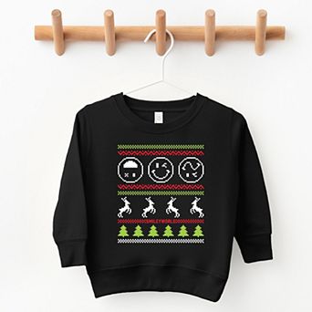 SmileyWorld Ugly Christmas Sweater Pixels - Toddler Graphic Sweatshirt