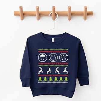 SmileyWorld Ugly Christmas Sweater Pixels - Toddler Graphic Sweatshirt