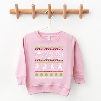 SmileyWorld Ugly Christmas Sweater Pixels - Toddler Graphic Sweatshirt