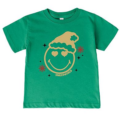 SmileyWorld Christmas Heart Eyes - Toddler Short Sleeve Graphic T-Shirt