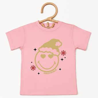 SmileyWorld Christmas Heart Eyes - Toddler Short Sleeve Graphic T-Shirt