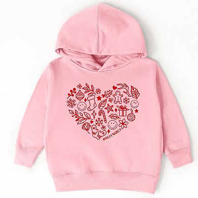 SmileyWorld Christmas Outline Heart - Toddler Hoodie