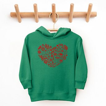 SmileyWorld Christmas Outline Heart - Toddler Hoodie