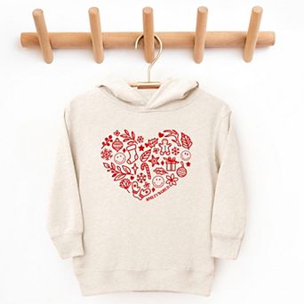 SmileyWorld Christmas Outline Heart - Toddler Hoodie