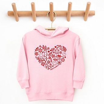 SmileyWorld Christmas Outline Heart - Toddler Hoodie