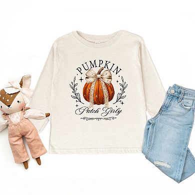 Coquette Pumpkin Patch Girly - Toddler Long Sleeve Graphic Tee