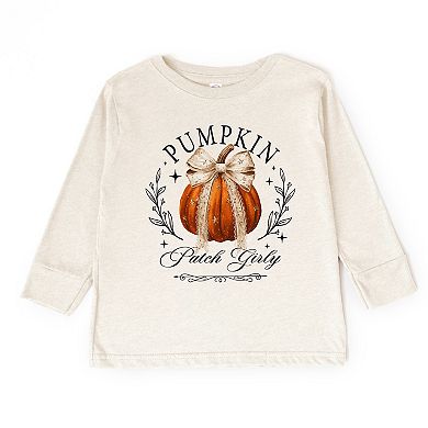 Coquette Pumpkin Patch Girly - Toddler Long Sleeve Graphic Tee