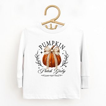 Coquette Pumpkin Patch Girly - Toddler Long Sleeve Graphic Tee