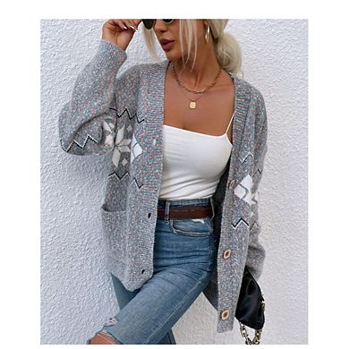 Womens Open Front Cardigan Sweaters Button Down Winter Outerwear Fall Causal Coats with Pocket