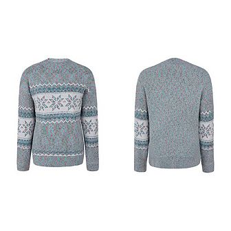 Women Snowflake Patterns Ugly Christmas Sweater Crew Neck Holiday Knitwear