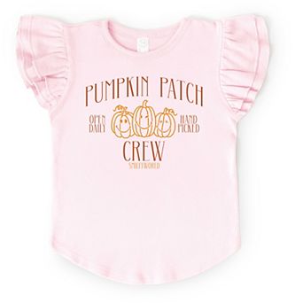 SmileyWorld Pumpkin Patch Crew - Flutter Sleeve Graphic T-Shirt