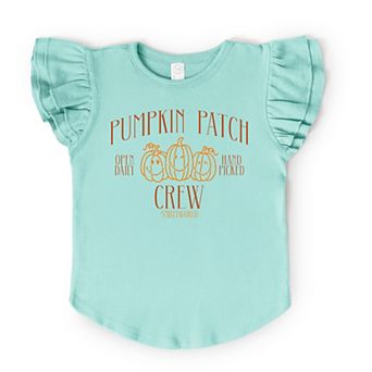 SmileyWorld Pumpkin Patch Crew - Flutter Sleeve Graphic T-Shirt