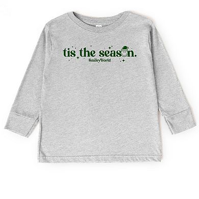 SmileyWorld Tis The Season Sparkle - Toddler Long Sleeve Graphic Tee