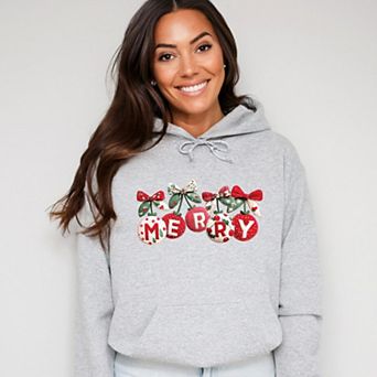 Merry Ornaments Quilted Print - Women's Graphic Hoodie