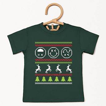 SmileyWorld Ugly Christmas Sweater Pixels - Toddler Short Sleeve Graphic T-Shirt