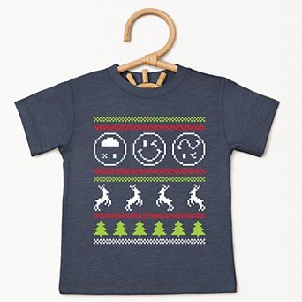 SmileyWorld Ugly Christmas Sweater Pixels - Toddler Short Sleeve Graphic T-Shirt