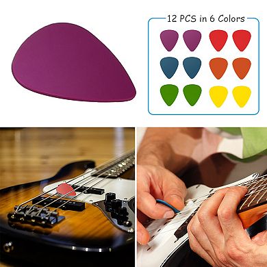 12-Pack Standard Acoustic & Electric Guitar Picks Durable Plectrums