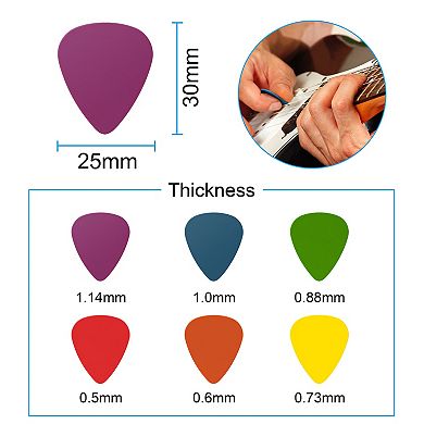 12-Pack Standard Acoustic & Electric Guitar Picks Durable Plectrums