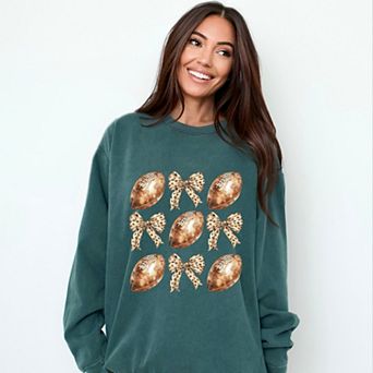 Coquette Football Chart - Women's Garment Dyed Graphic Sweatshirt