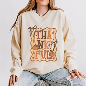 Coquette Thankful Stripes - Women's Lightweight Garment Dyed Sweatshirt