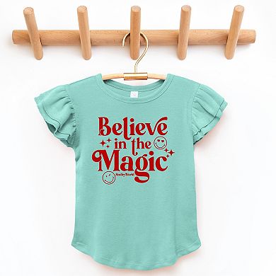 SmileyWorld Believe in Magic Sparkle - Flutter Sleeve Graphic T-Shirt