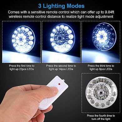 Solar Camping Light LED Bulb Lantern, Portable with Remote, 3 Modes, for Tent, Garden, Fishing