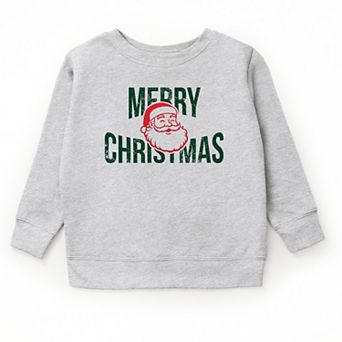 Merry Christmas Arched Glitter Santa - Youth Graphic Sweatshirt